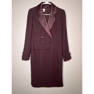 1960s Travilla Chocolate Brown Monroe Quilted Hollywood Tuxedo Blazer Dress M